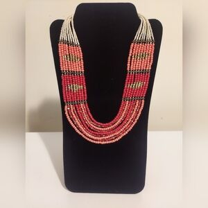 SALE! RARE! Pre-Loved Multi Strand Seed Bead Bib Necklace